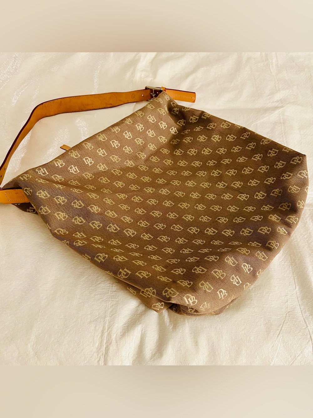 Vintage DOONEY AND BOURKE Monogram DB Canvas Shoulder Handbag Tote - Picture 5 of 15